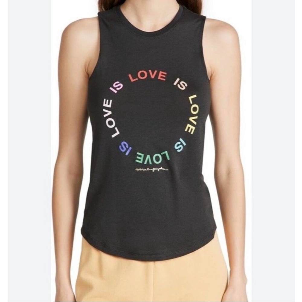 Spiritual Gangster Black Rainbow Muscle Tee